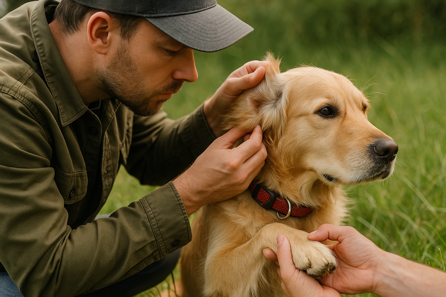 Kontrola srsti psa po prechádzke ako prevencia kliešťov